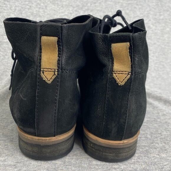 Diba Booties Womens 9.5M Black Leather Eli Boots Combat Lace Up Cap Toes - Picture 6 of 11